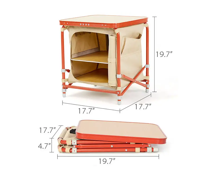 Folding Portable Camping Storage Cabinet
