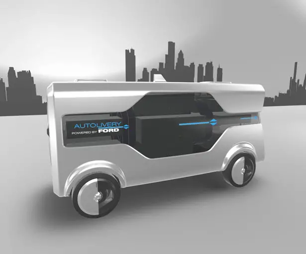 Ford “Autolivery” Self-Driving Delivery Concept Van with Drones