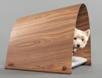 Foster + Partners Barc Dog Kennel with Arched Plywood Canopy and Fabric Sling