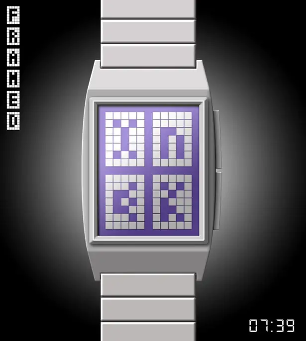 Framed LCD Watch Looks Like Atari Games by Lloyd King