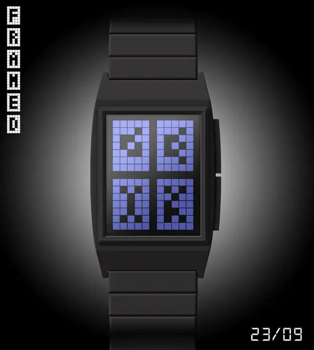 Framed LCD Watch Looks Like Atari Games by Lloyd King