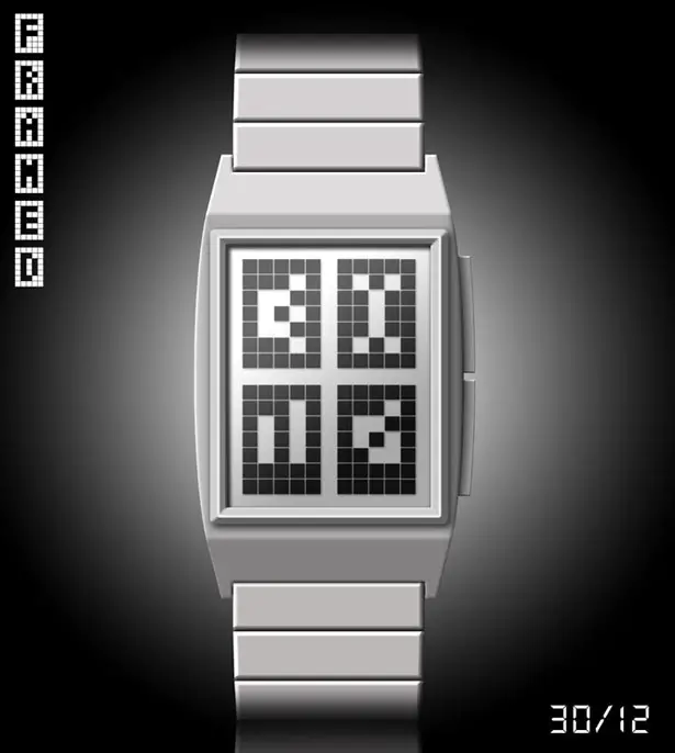 Framed LCD Watch Looks Like Atari Games by Lloyd King