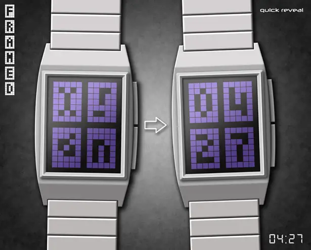 Framed LCD Watch Looks Like Atari Games by Lloyd King