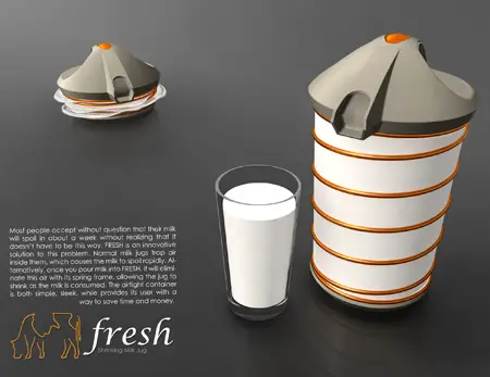 fresh shrinking milk jug