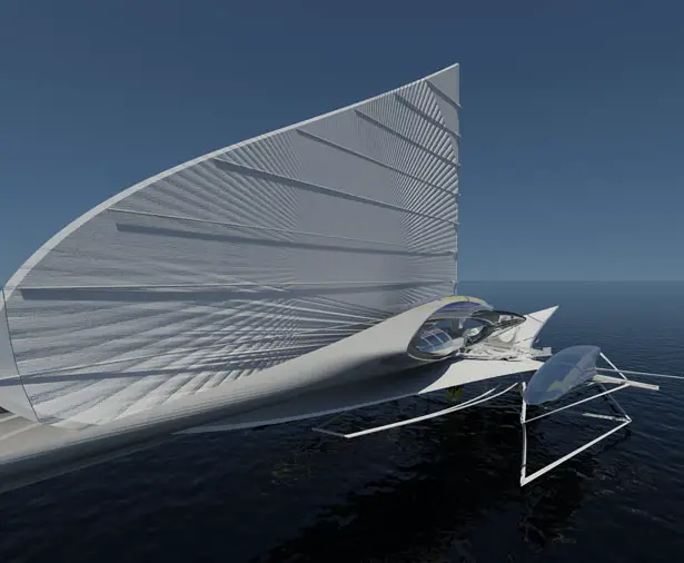 Fresnel Hydrofoil Trimaran by Margot Krasojević