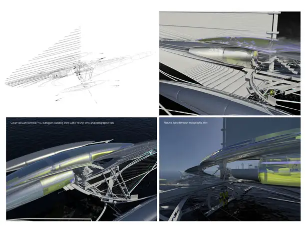 Fresnel Hydrofoil Trimaran by Margot Krasojević