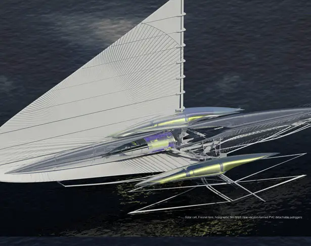 Fresnel Hydrofoil Trimaran by Margot Krasojević