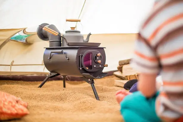 Frontier Plus – Portable Woodburning Stove Can Be Installed in Tents, Teepees, or Small Cabins