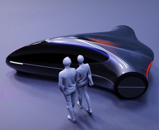 Futuristic Three-Wheel Autonomous Electric Car by Laszlo Nemeth