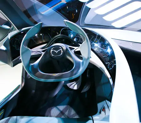 futuristic dashboard at paris motor show