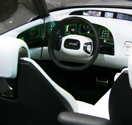 futuristic dashboard at paris motor show