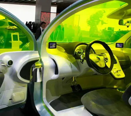 futuristic dashboard at paris motor show