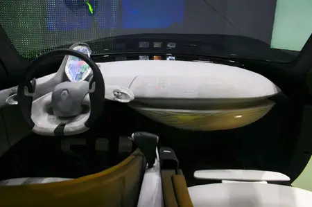 futuristic dashboard at paris motor show