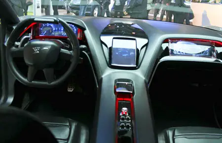 futuristic dashboard at paris motor show