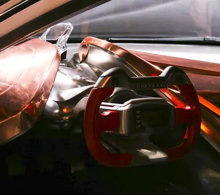 futuristic dashboard at paris motor show