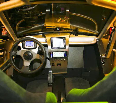 futuristic dashboard at paris motor show