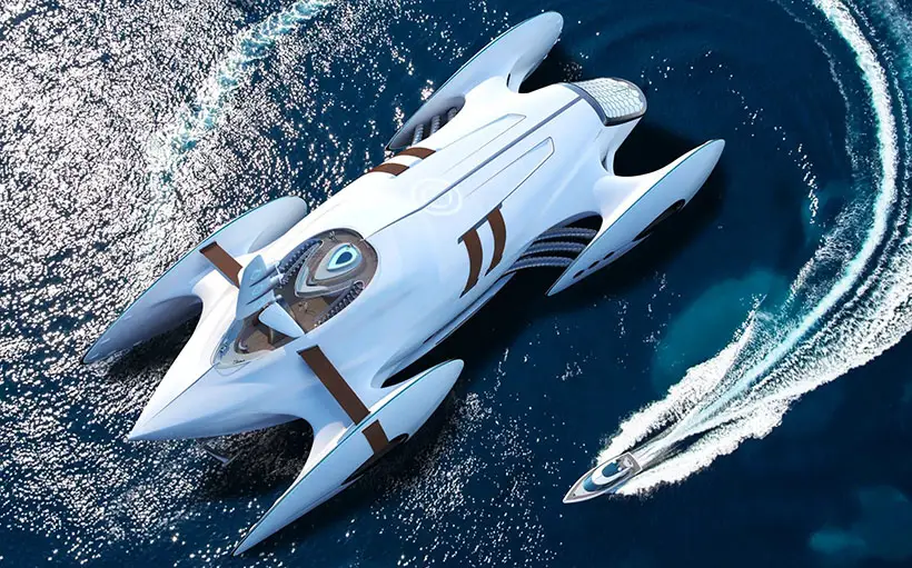 Futuristic Decadence 80m Catamaran Concept by Andy Waugh