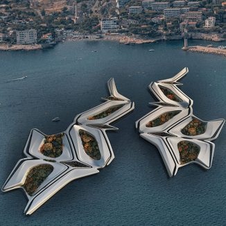 Futuristic Floating Green City Creates Symbiotic Relationship with Its Environment