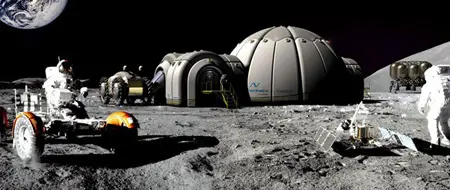 futuristic instan moon base