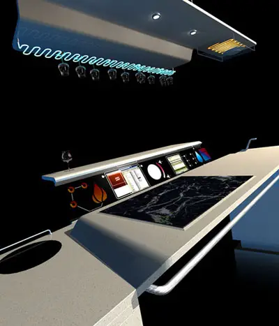 futuristic all in one kitchen concept