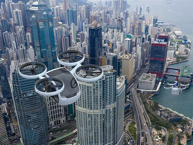 Futuristic Kite Passengers Drone Concept for Greater Bay Area by Andrea Ponti