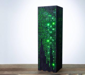 Futuristic Matrix Desk Lamp Replicates Matrix Raining Code