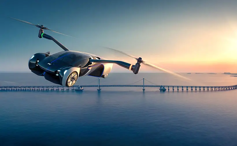Futuristic Xpeng HT Aero Flying Car