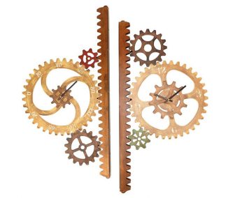 Artistic Garden Gears Outdoor Clock and Thermometer by Chris Crooks