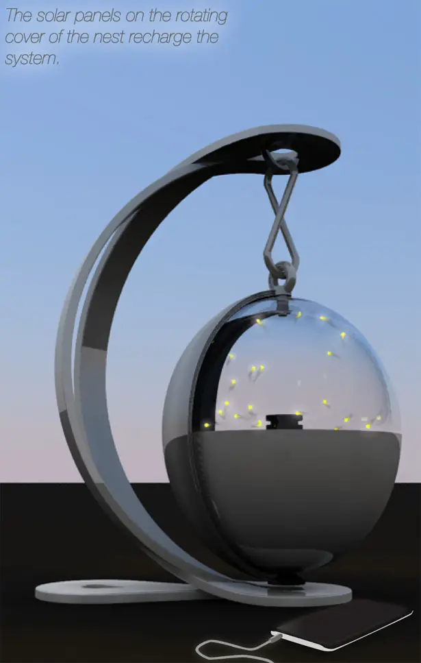 Geometric Romance - Beautiful Firefly Nest Lamp Concept by Tommaso Gecchelin