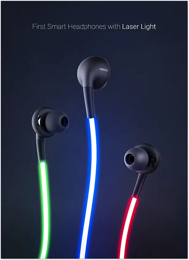 Glow Smart Headphones with Laser Light Pulses to The Beat of Your Music