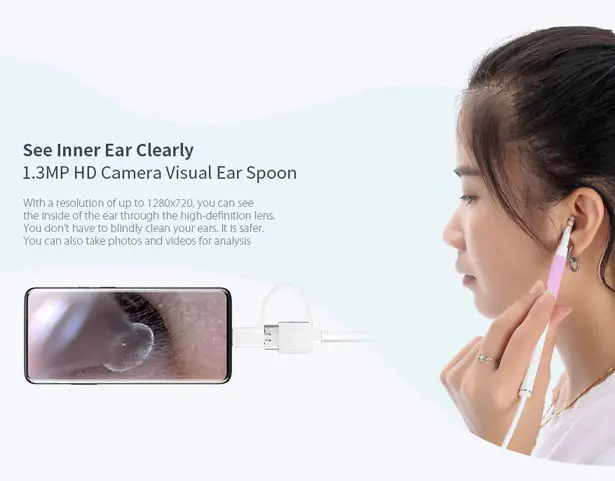 Gocomma AN102 Portable Ear Cleansing Endoscope Allows You to Look Inside Your Ear with Your Phone