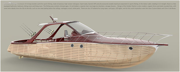 Golden Marlyn Luxurious Wooden Yacht for Sports Fishing by Nebojsa Anicic