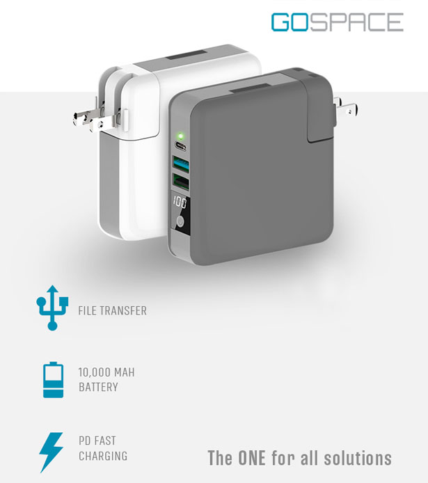 GOSPACE SuperCharger 2.0 - Power Bank and Transfer Files Device in One