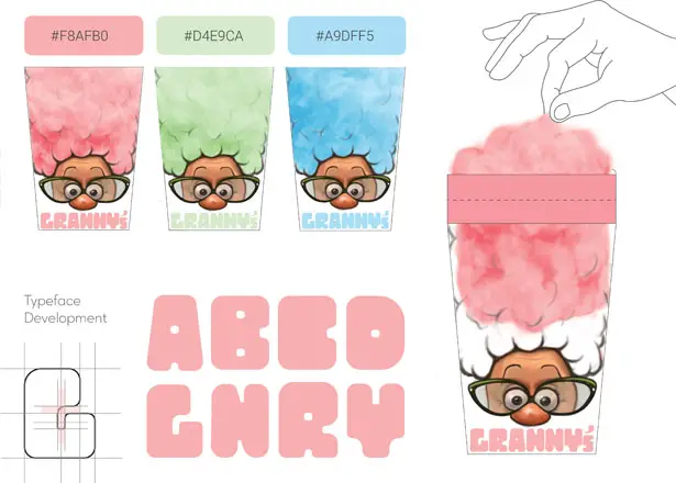 Granny's Cotton Candy Packaging Design by Priyal Patel