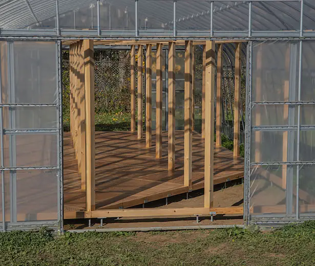 Green Base Workspace for Farming by UENOA Architects