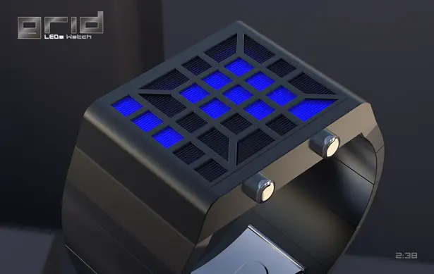 Grid LED Watch by Patrick Weingartner