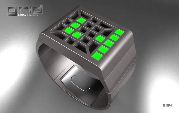 Grid LED Watch by Patrick Weingartner