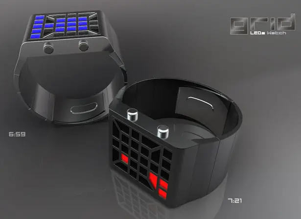 Grid LED Watch by Patrick Weingartner