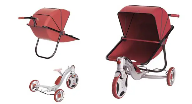 Growing Baby Stroller Transforms Into Children Tricycle