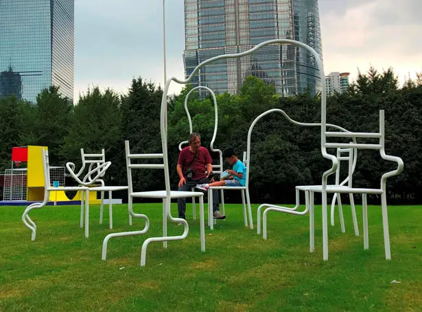 Growing Chairs Art Installation Breaks Ground in Shanghai by Hongtao Zhou