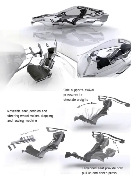 gym concept car powered by sweat