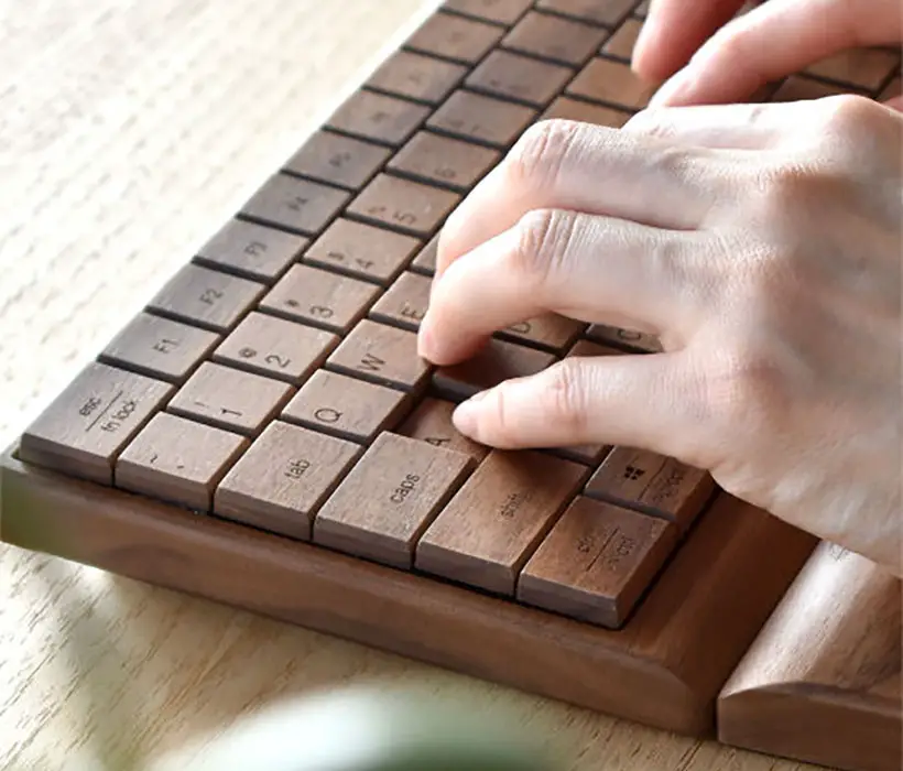 Hacoa Full Ki-Board Wireless - Natural Wooden Computer Keyboard