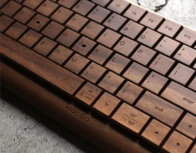 Hacoa Full Ki-Board Wireless - Natural Wooden Computer Keyboard