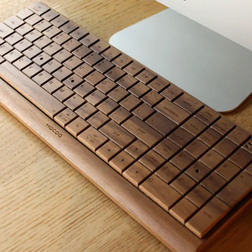 Hacoa Full Ki-Board Wireless - Natural Wooden Computer Keyboard