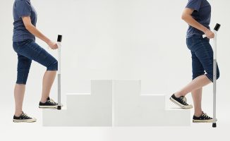 Halo Smart Cane With Phone to Adjust Its Height Automatically When Dealing with Different Terrains