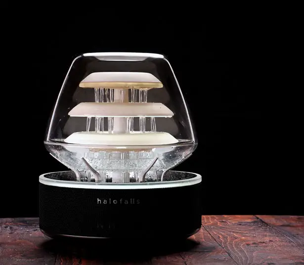 HaloFalls - Water Fountain, Bluetooth Speaker, and Ambient Lamp in One