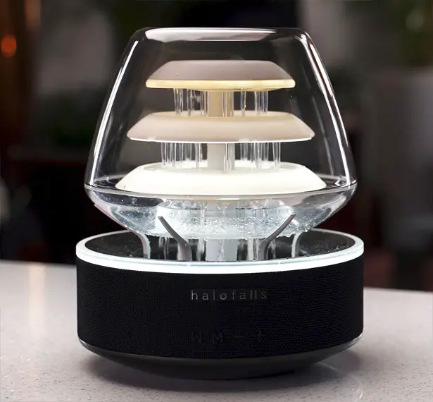 HaloFalls - Water Fountain, Bluetooth Speaker, and Ambient Lamp in One