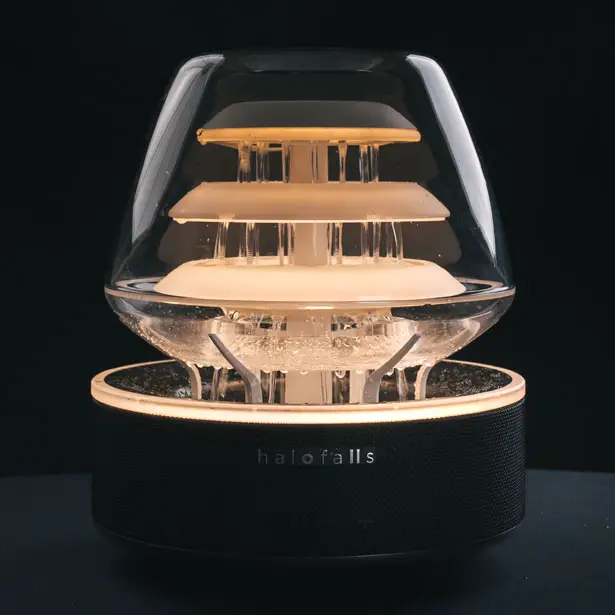 HaloFalls - Water Fountain, Bluetooth Speaker, and Ambient Lamp in One