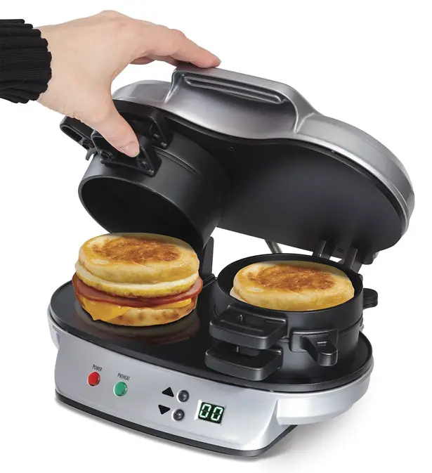 Hamilton Beach Dual Breakfast Sandwich Maker (25490A) for Easy and Quick Breakfast