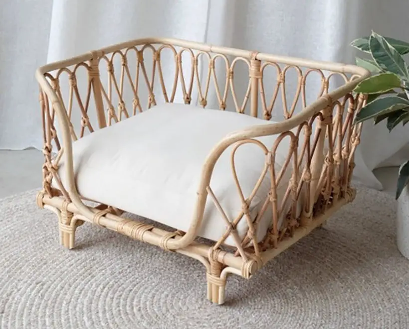 Handcrafted Rattan Pet Bed